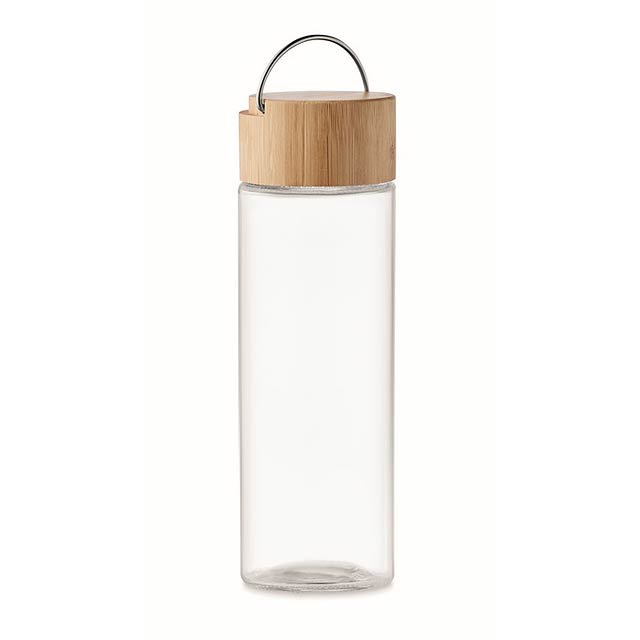 Skleněná láhev s bambus víčkem - AMELAND - transparentná
