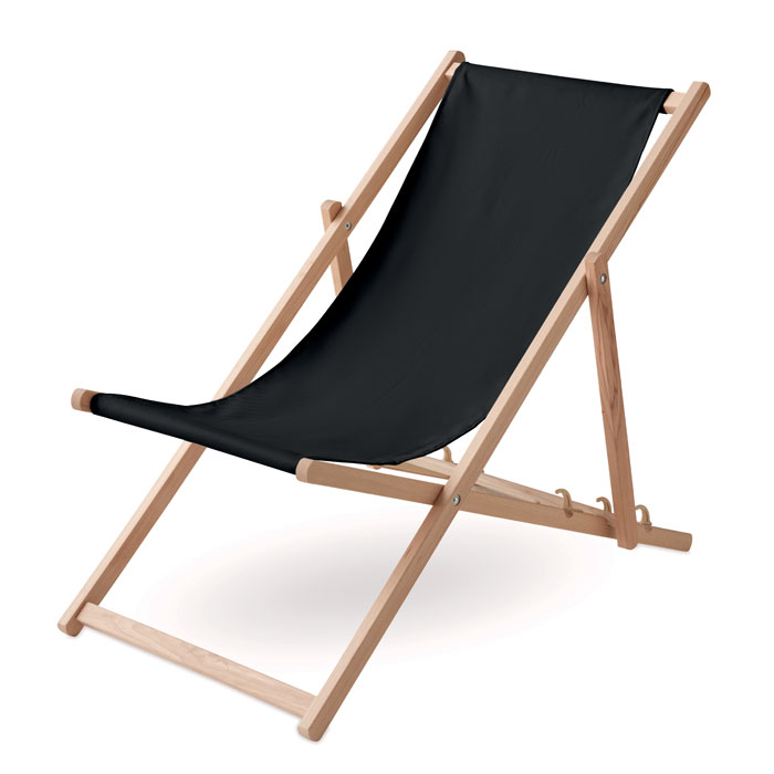 Beach chair in wood - HONOPU - black