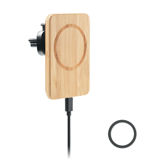 Magnetic wireless charger 15W - NAGO - wood