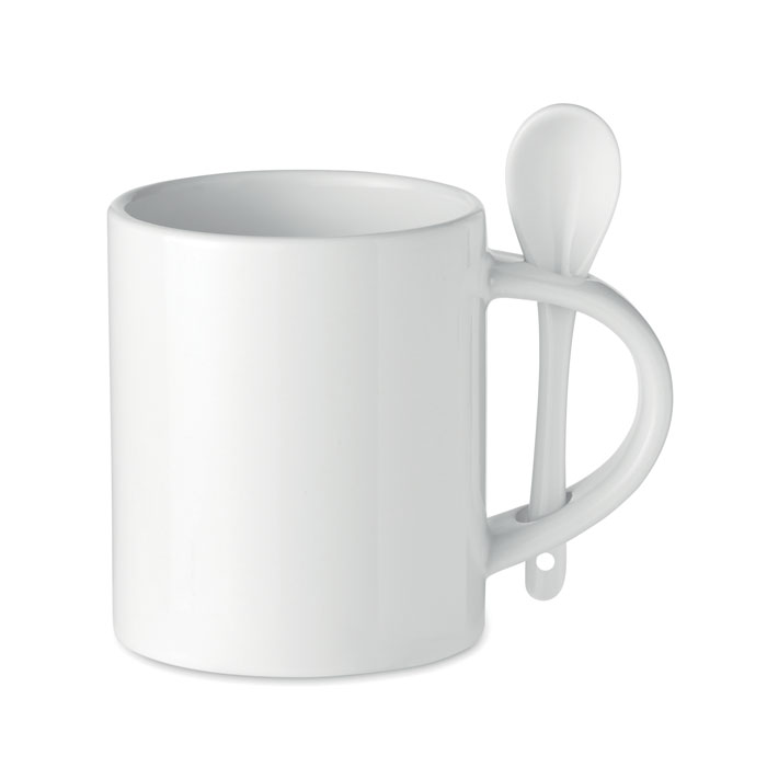 Ceramic sublimation mug 300 ml - SUBLIM SPOON - white
