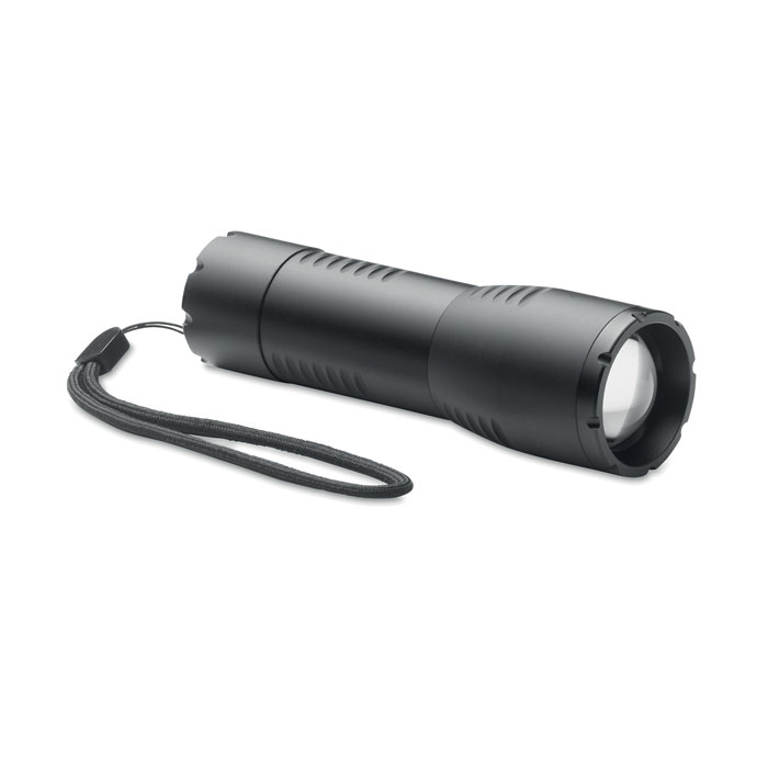 Small aluminium LED flashlight - ENTA - black
