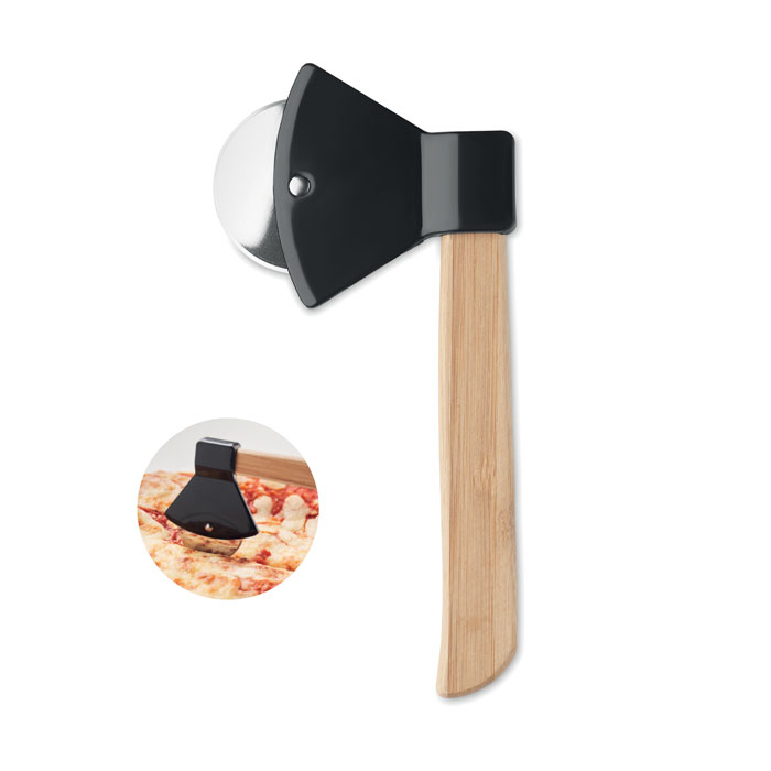 Pizza cutter bamboo handle - ZAZA - black