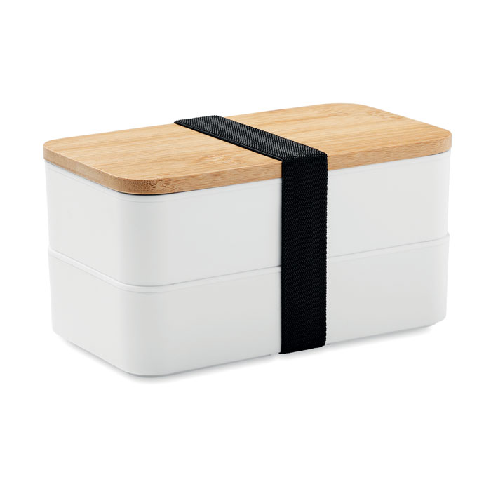 Obědový box s bambusovým víkem - BAAKS - bílá