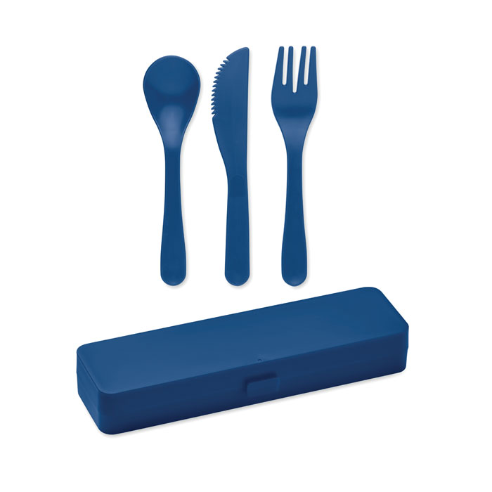 Cutlery set in PP - RIGATA - blue