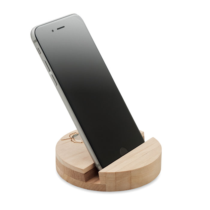 Smartphone Halter Birkenholz - GROW ROUND STAND - Holz