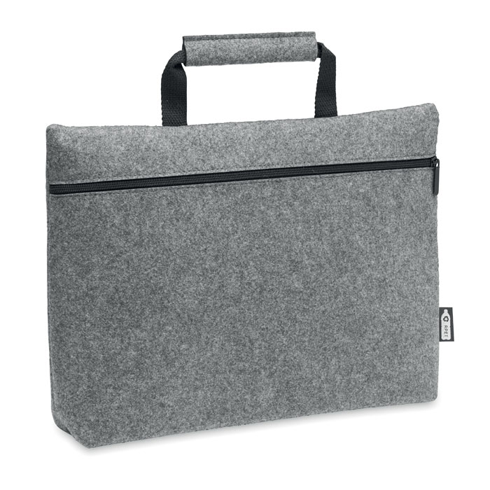 RPET felt zippered laptop bag - TAPLA - grey