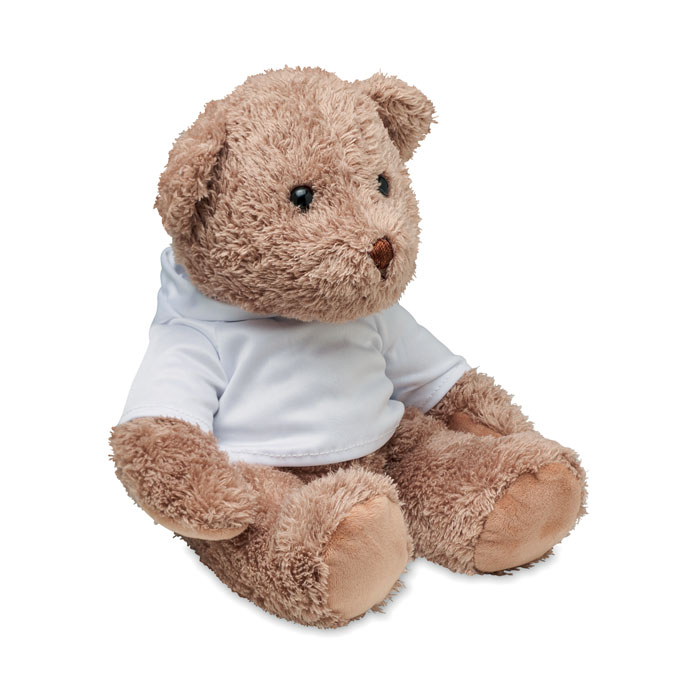 Teddy bear plush - JOHN - white