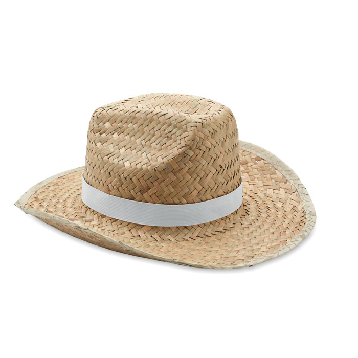 Přírodní slaměný  klobouk - TEXAS - bílá