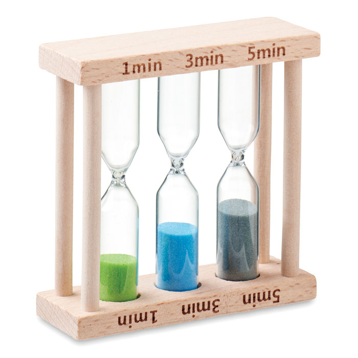 Set of 3 wooden sand timer - EI - wood