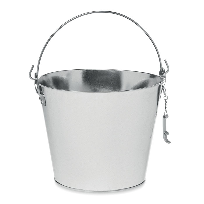 Metal beer bucket 4L - BUCKY - matt silver