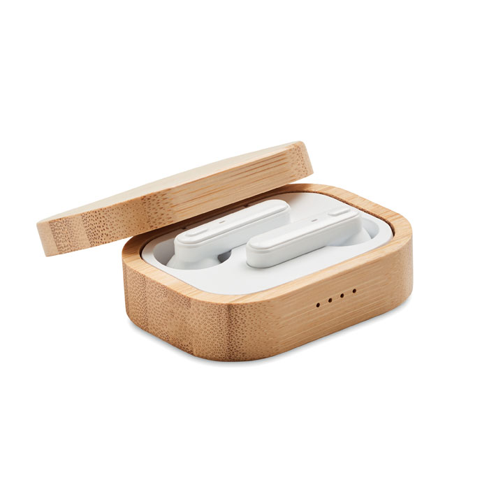 TWS earbuds in bamboo case - JAZZ BAMBOO - wood