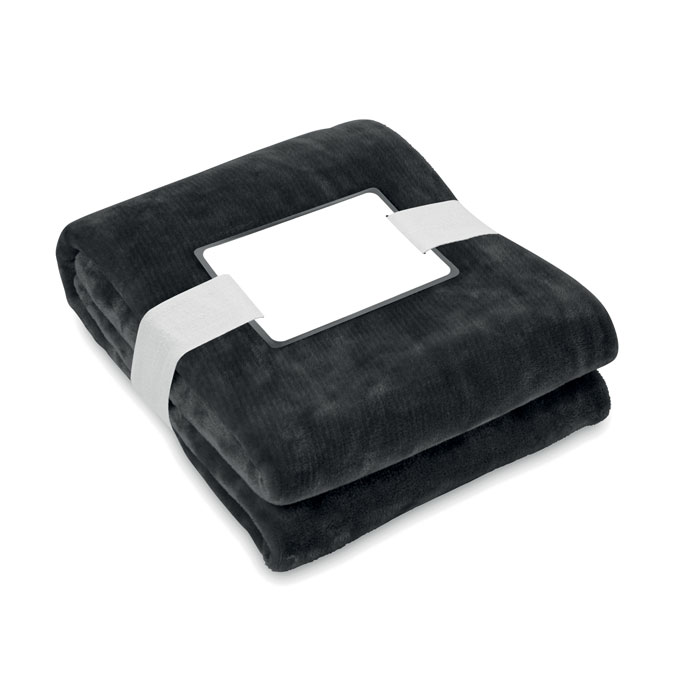 RPET fleece blanket 280 gr/m² - LOGAN - black