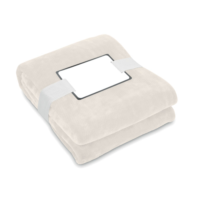 RPET fleece blanket 280 gr/m² - LOGAN - beige