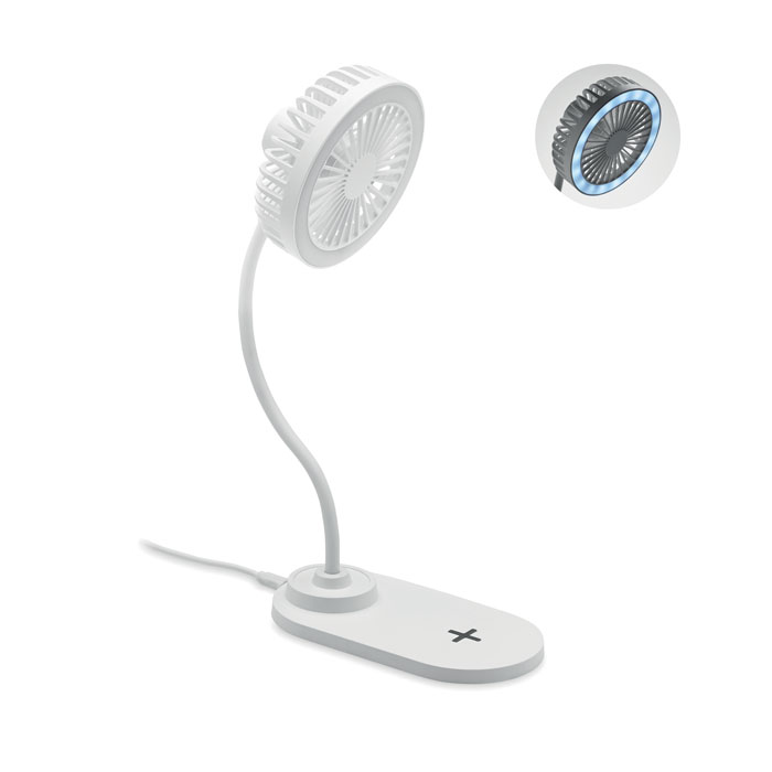 Desktop charger fan with light - VIENTO - white