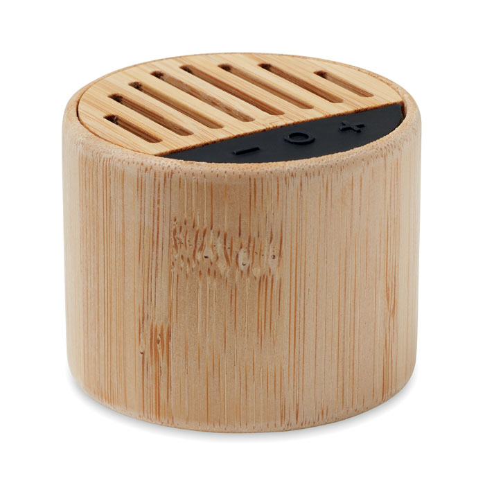 Bambus. bezdrátový reproduktor - ROUND LUX - dřevo