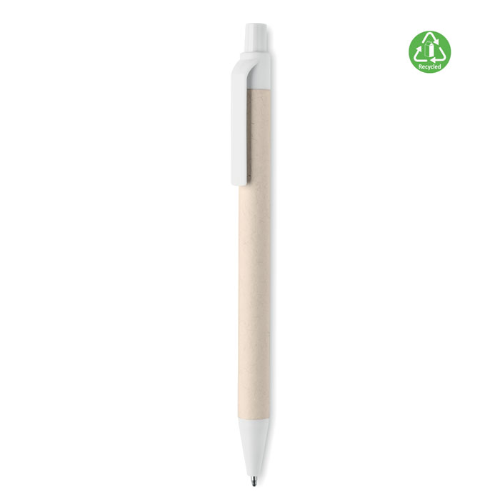Kugelschreiber Milchkarton - MITO PEN - Weiß 
