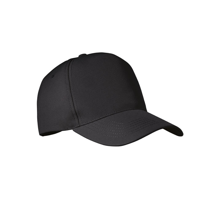 PET 5 panel baseball cap - SENGA - black