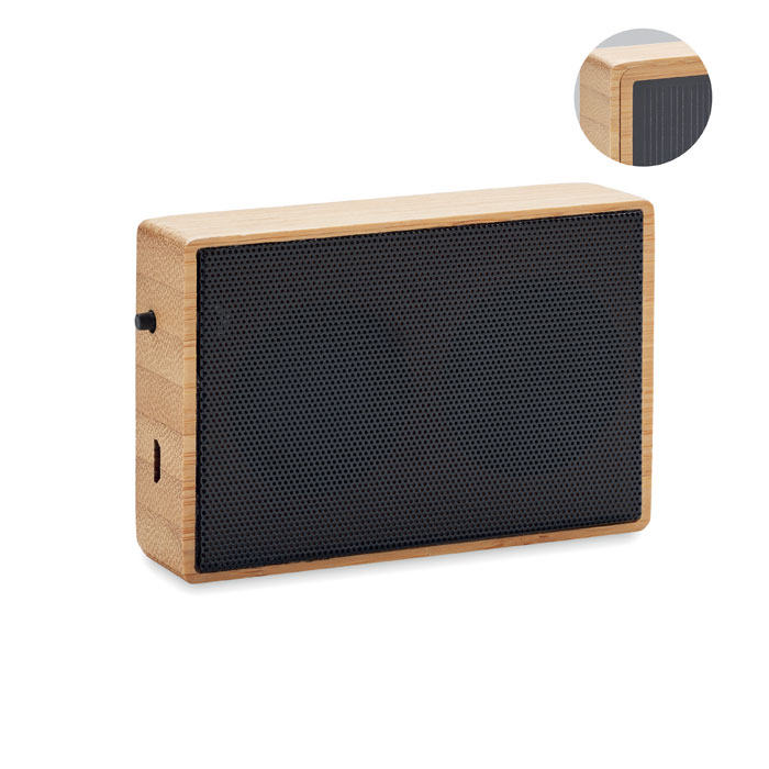 Solar bamboo wireless speaker - SOLAE - wood