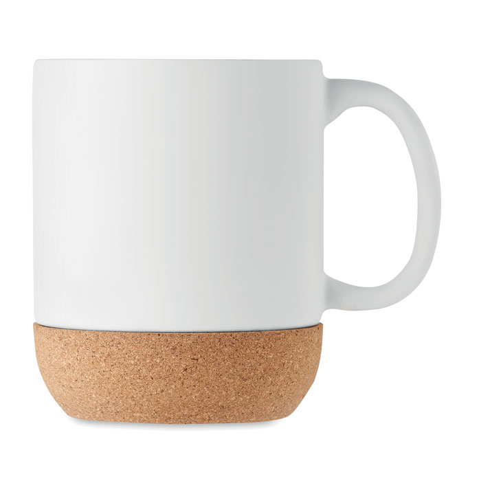 Matt ceramic cork mug 300 ml - MATT - white