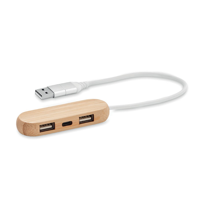 Tříportový USB rozbočovač - VINA C - drevo