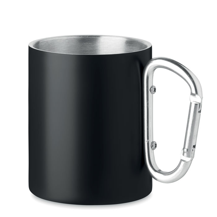 Double wall metal mug 300 ml - TRUMBA - black