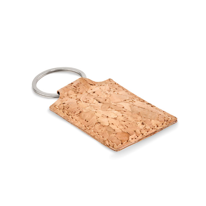 Rectangular cork key ring - CONCON - beige