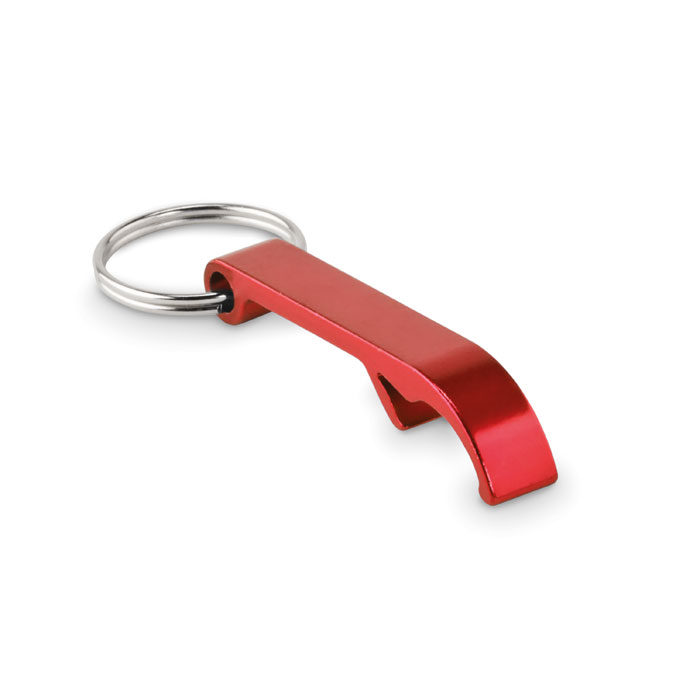 Recycled aluminium key ring - OVIKEY - red
