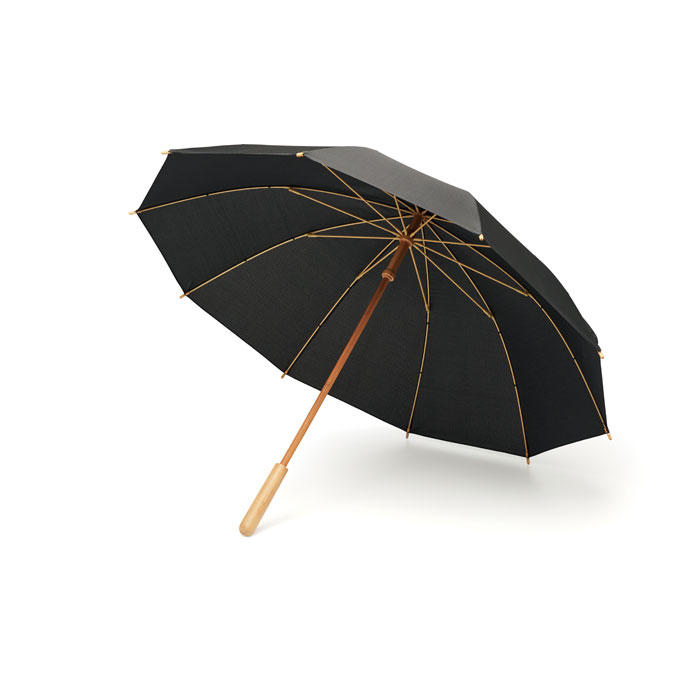23,5 inch RPET/bamboo umbrella - TUTENDO - black