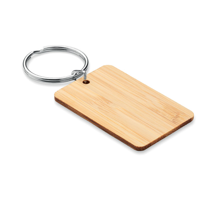 Rectangular bamboo key ring - ANGLEBOO - wood