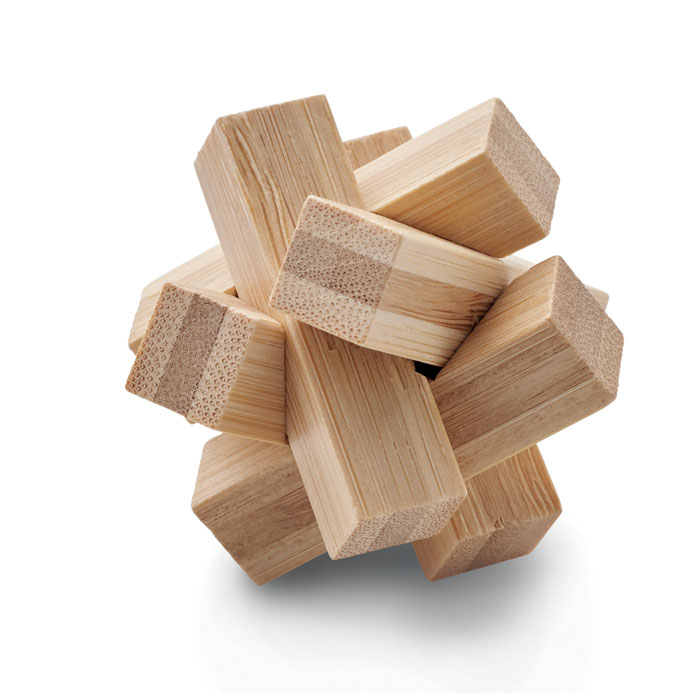 Bamboo brain teaser star shape - CUBENATS - wood