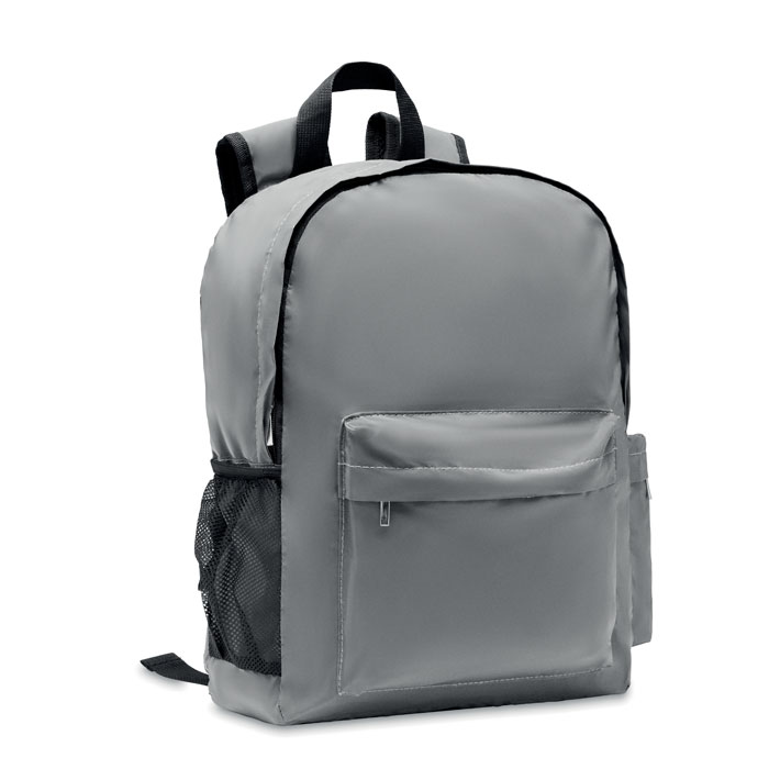 High reflective backpack 190T - BRIGHT BACKPACK - matt silver