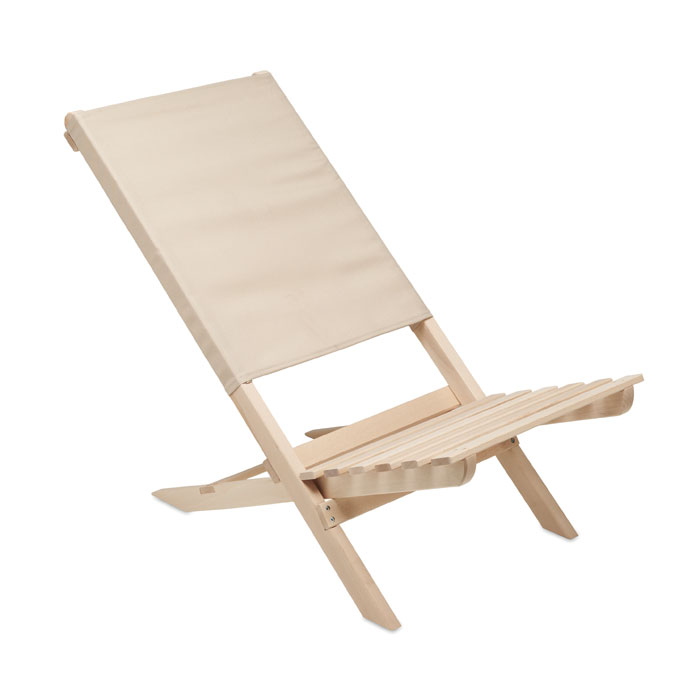 Foldable wooden beach chair - MARINERO - beige