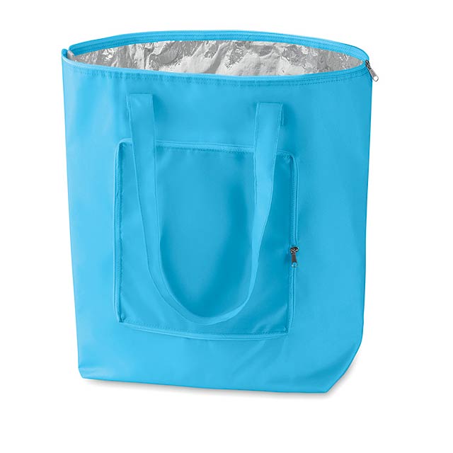 Foldable cooler shopping bag - baby blue