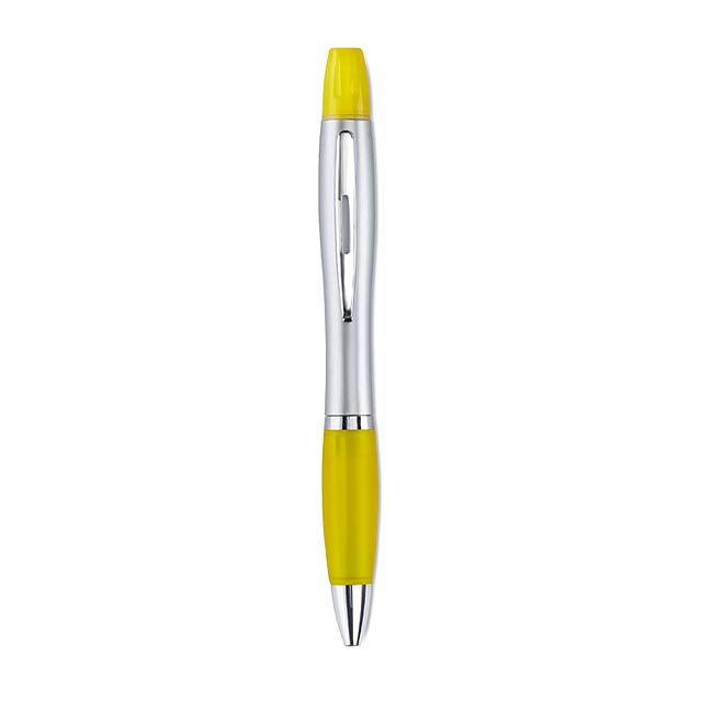 2 v 1 plastové pero - žltá