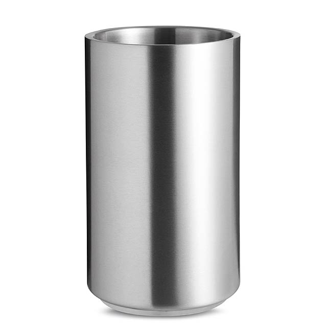 Stainless steel bottle cooler  - matt silver
