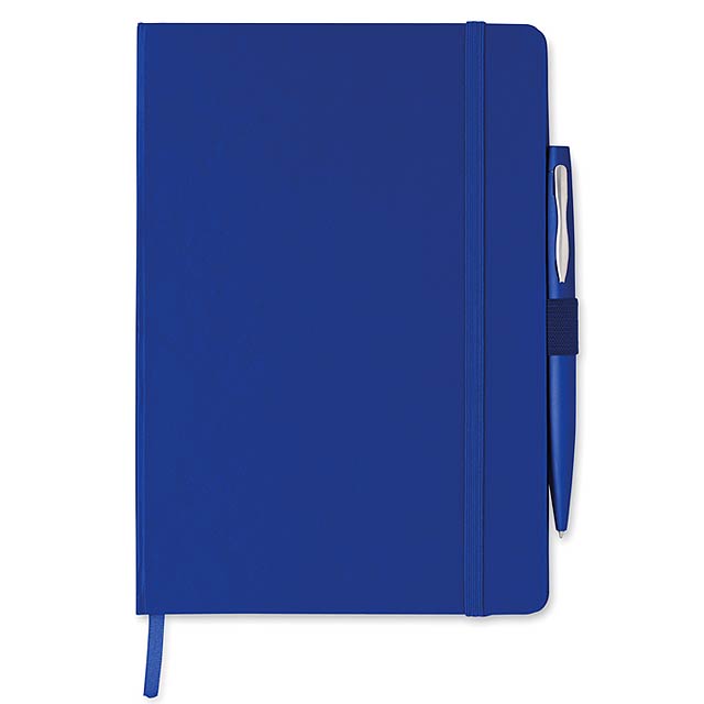 A5 note book with pen  - blue
