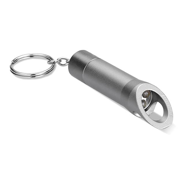 Metal torch key ring MO8142-15 - stone grey