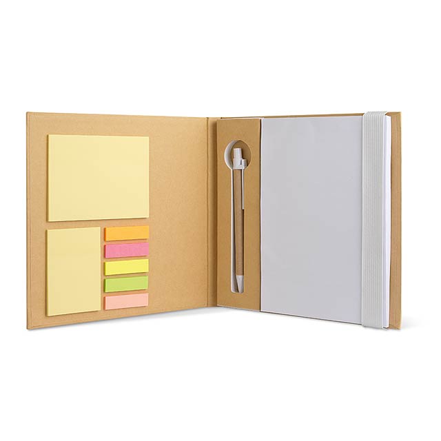 Notebook w/ stickynotes & pen MO8183-06 - white