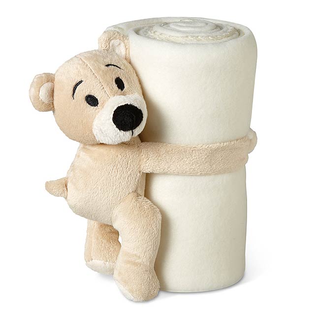 Fleecová deka s medvedíkom - biela
