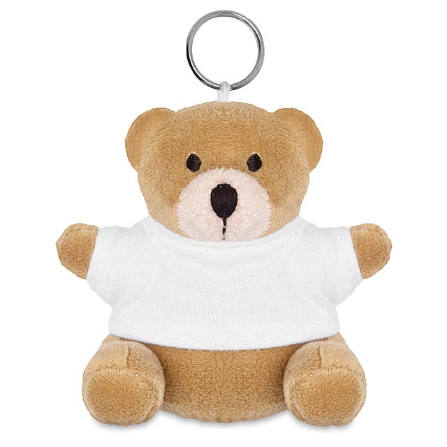 Medvěd s kroužkem na klíče  - bílá