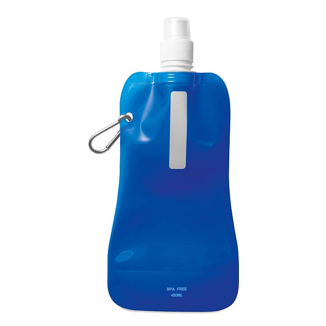 Skladacia fľaša na vodu - transparentná modrá