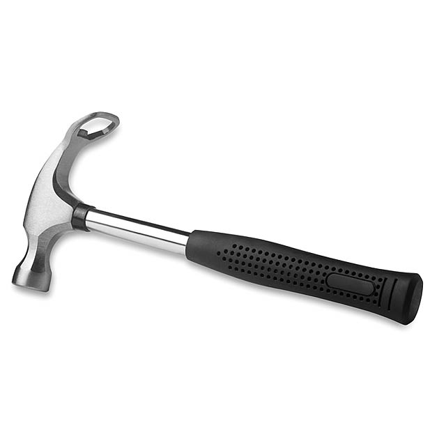 Hammer with bottle opener  - black