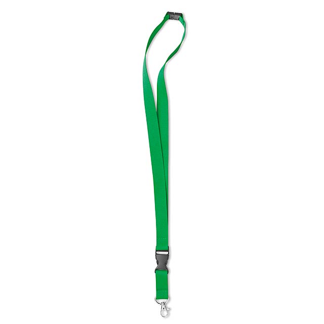 Šnúrka na krk s kovovým hákom - zelená
