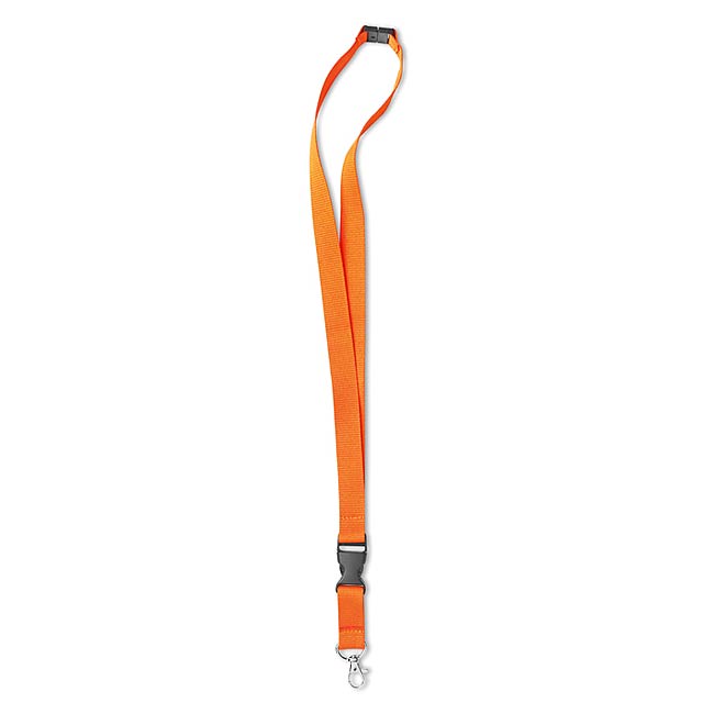 Šňůrka na krk s kovovým hákem  - oranžová