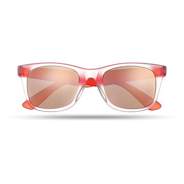 Sunglasses with mirrored lense - red