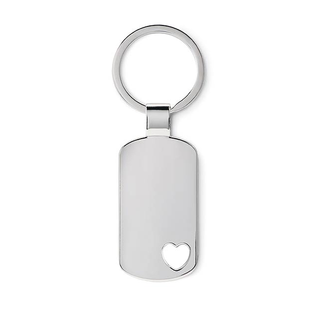 Schlüsselanhänger mit Herz Detail - mattes Silber