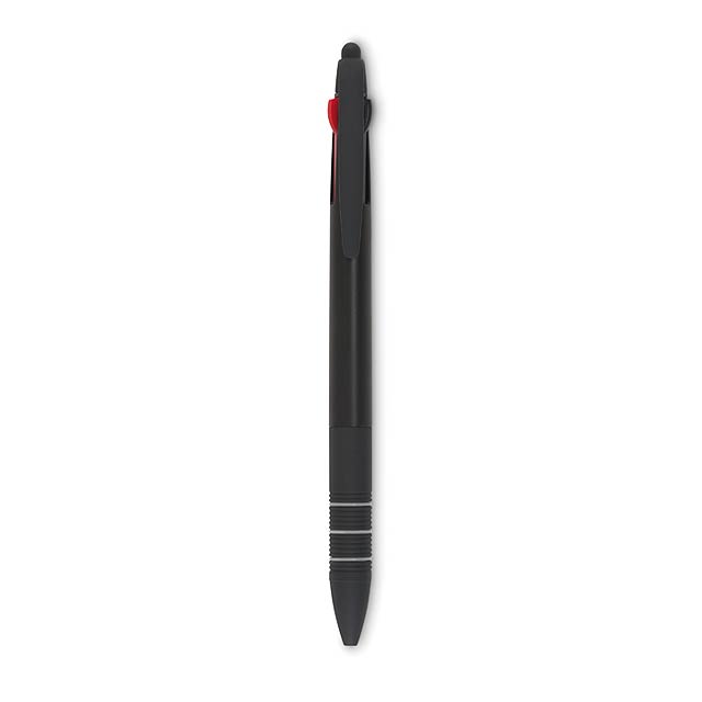 3 colour ink pen with stylus  - black