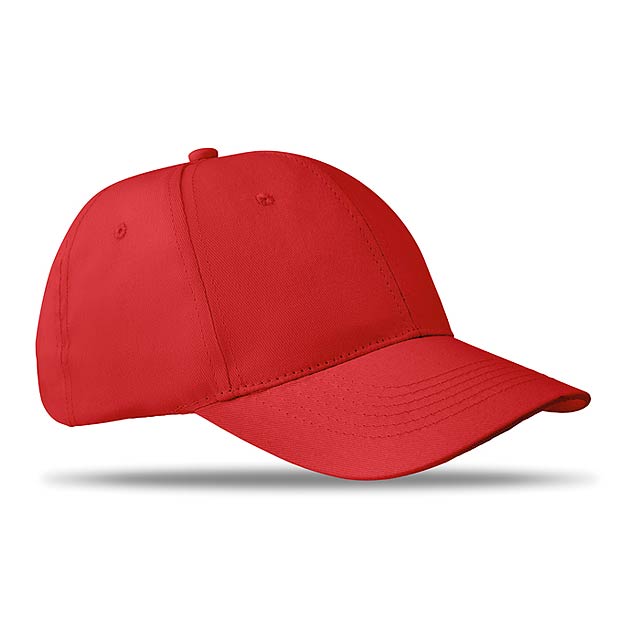 6 panels baseball cap  - red