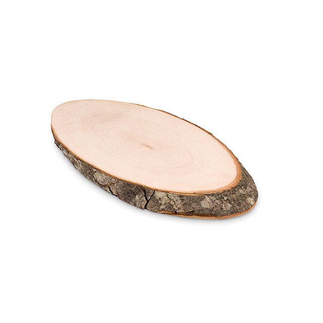 Oval-Board mit Rinde - Holz