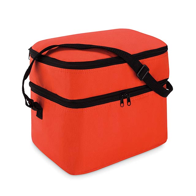 Cooler bag with 2 compartments MO8949-05 - CASEY - red